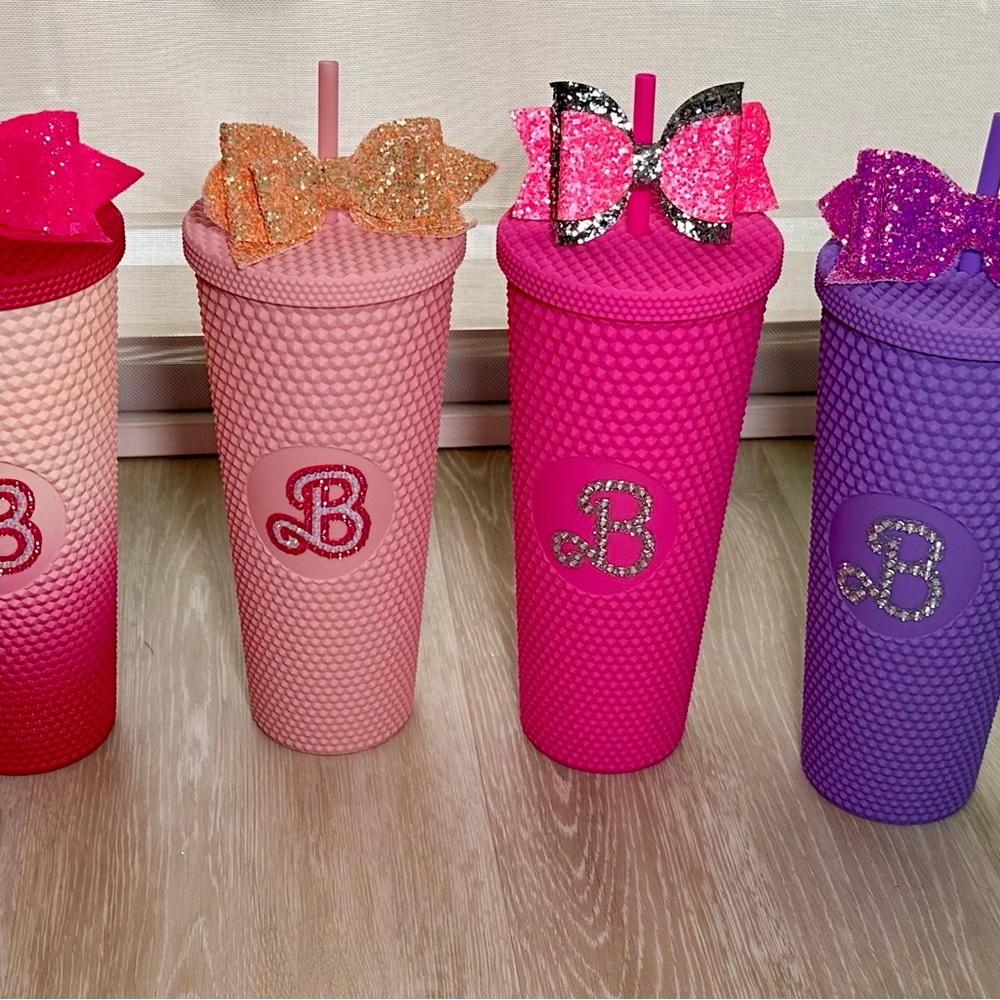Colorful Textured Tumblers with Bows